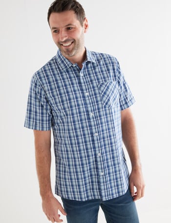 Chisel Mason Short Sleeve Shirt, Dark Blue product photo