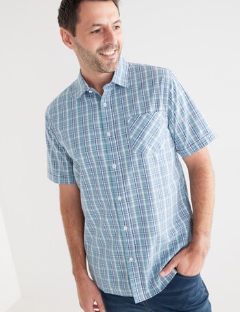 Chisel Mason Short Sleeve Shirt, Teal product photo
