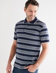 Chisel Stripe Pique Short Sleeve Polo, Navy product photo