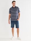 Chisel Stripe Pique Short Sleeve Polo, Navy product photo View 03 S