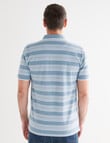 Chisel Stripe Pique Short Sleeve Polo, Teal product photo View 02 S