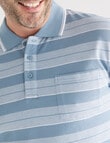 Chisel Stripe Pique Short Sleeve Polo, Teal product photo View 04 S