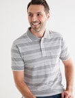 Chisel Stripe Pique Short Sleeve Polo, Grey Marle product photo