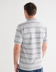 Chisel Stripe Pique Short Sleeve Polo, Grey Marle product photo View 02 S