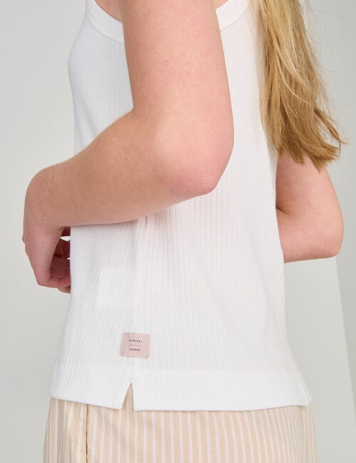 Mineral Sleep Rib Tank, White product photo View 04 L