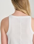 Mineral Sleep Rib Tank, White product photo View 06 S