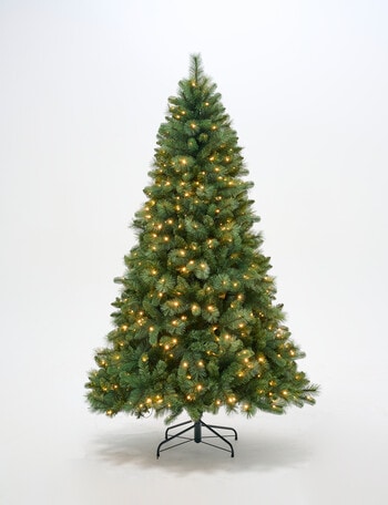 Christmas Shop Pre-Lit Faux Swiss Pine Christmas Tree, 7ft, Green product photo