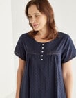 Ruby & Bloom Hail Spot Short Sleeve Nightie, Navy, 10-26 product photo View 04 S