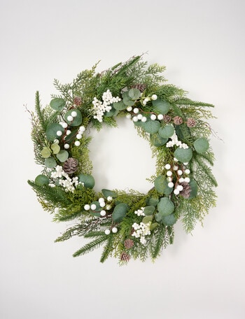 Christmas Shop Faux White Berry Wreath product photo