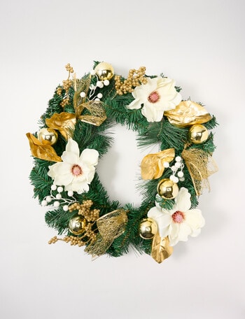 Christmas Shop Faux Magnolia Wreath product photo