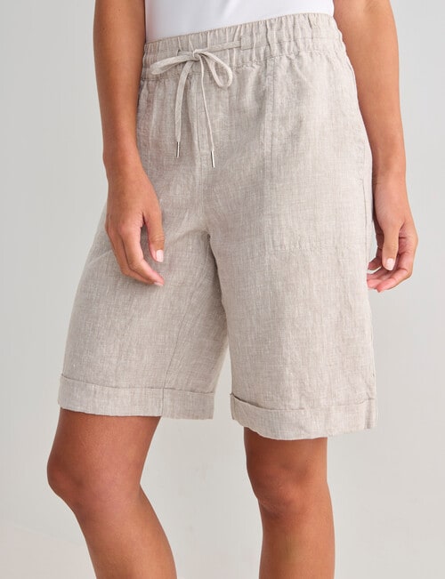 Zest Essential Linen Knee Short, Sandshell product photo View 04 L