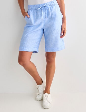 Zest Essential Linen Knee Short, Chambray product photo