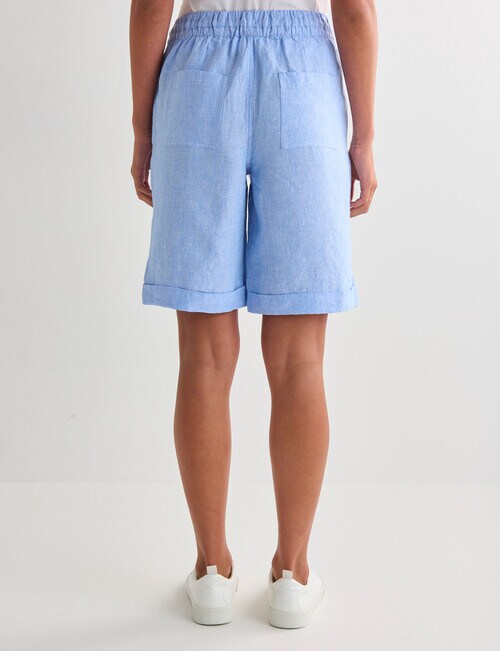 Zest Essential Linen Knee Short, Chambray product photo View 02 L