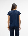 Vero Moda Tassa Short Sleeve Top, Navy Blazer product photo View 02 S