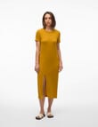 Vero Moda Kelly Jo Short Sleeve Calf Length Dress, Chai Tea product photo View 04 S