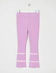 Mac & Ellie Dip Dye Rib Flare Legging, Lavender product photo