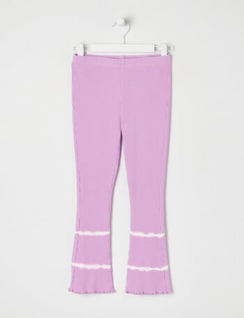 Mac & Ellie Dip Dye Rib Flare Legging, Lavender product photo