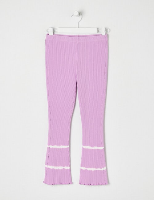 Mac & Ellie Dip Dye Rib Flare Legging, Lavender product photo