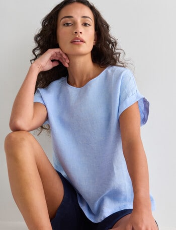 Zest Essential Linen Top, Chambray product photo
