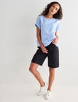 Zest Essential Linen Knee Short, Black product photo View 03 S