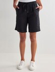 Zest Essential Linen Knee Short, Black product photo View 05 S