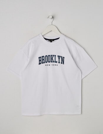 No Issue Box Fit Brooklyn Short Sleeve Tee, White product photo