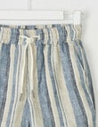 Mac & Ellie Stripe Linen Short, Blue product photo View 02 S