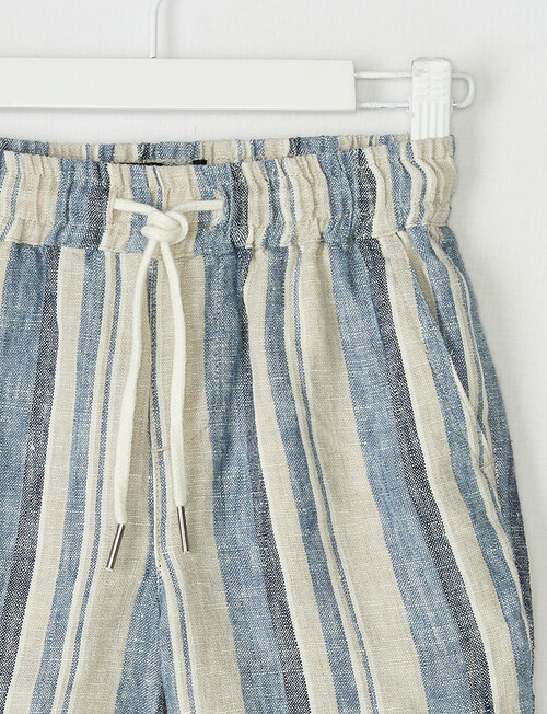 Mac & Ellie Stripe Linen Short, Blue product photo View 02 L