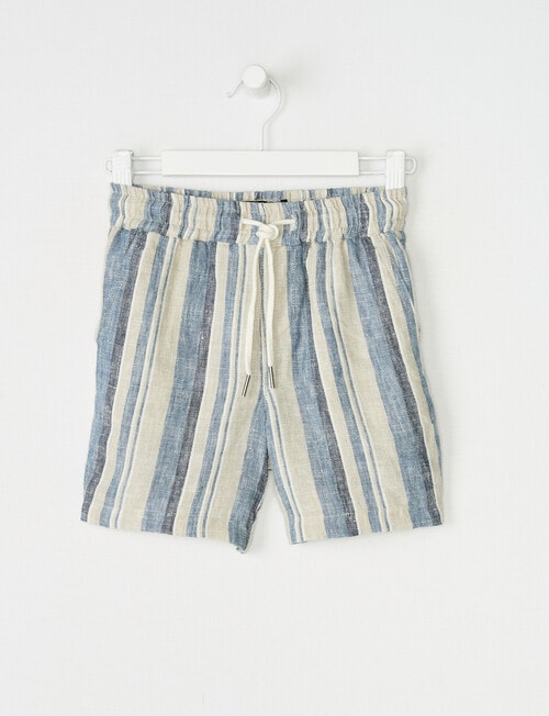 Mac & Ellie Stripe Linen Short, Blue product photo View 03 L