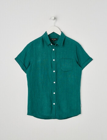 No Issue Short Sleeve Linen Shirt, Bottle product photo