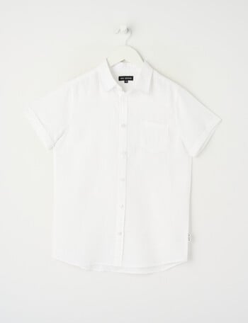 No Issue Short Sleeve Linen Shirt, White product photo