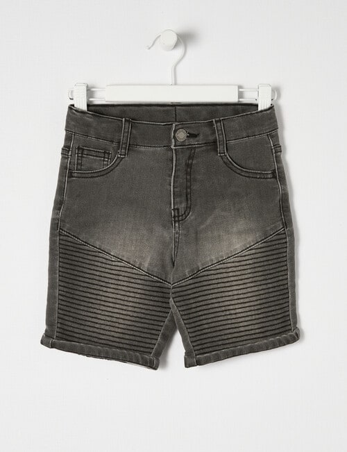 Mac & Ellie Motto Denim Short, Black product photo