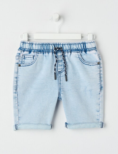 Mac & Ellie Pull-On Denim Short, Light Blue product photo