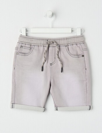 Mac & Ellie Pull-On Denim Short, Grey product photo