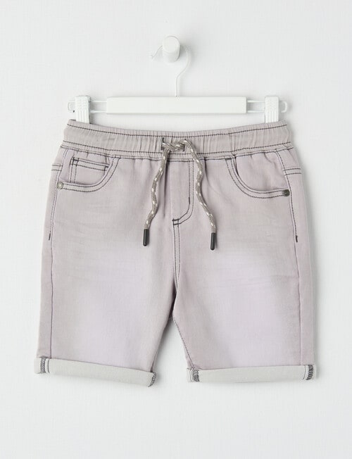 Mac & Ellie Pull-On Denim Short, Grey product photo