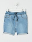 Mac & Ellie Pull-On Denim Short, Mid Blue product photo