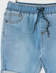 Mac & Ellie Pull-On Denim Short, Mid Blue product photo View 03 S