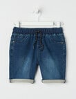 Mac & Ellie Pull-On Denim Short, Dark Blue product photo