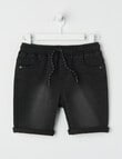 Mac & Ellie Pull-On Denim Short, Black product photo