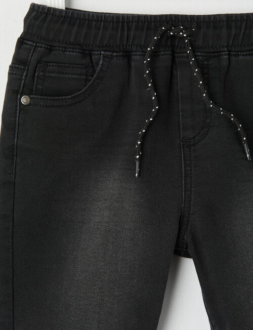 Mac & Ellie Pull-On Denim Short, Black product photo View 03 L