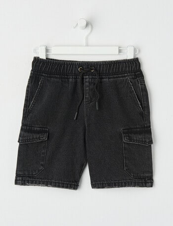 Mac & Ellie Denim Cargo Short, Black product photo