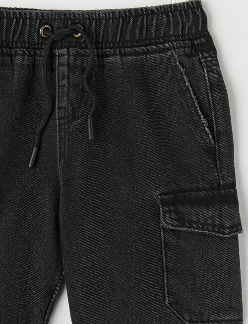 Mac & Ellie Denim Cargo Short, Black product photo View 02 L