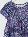 Mac & Ellie Floral Patchwork Knit Short Sleeve Dress, Navy product photo View 02 S