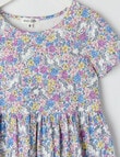 Mac & Ellie Unicorn Foral Knit Short Sleeve Dress, Vanilla product photo View 02 S