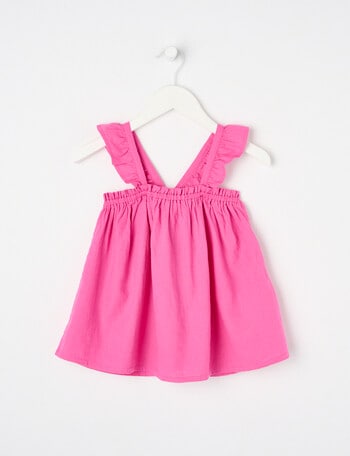 Mac & Ellie Linen Blend Sleeveless Frill Top, Fuchsia product photo