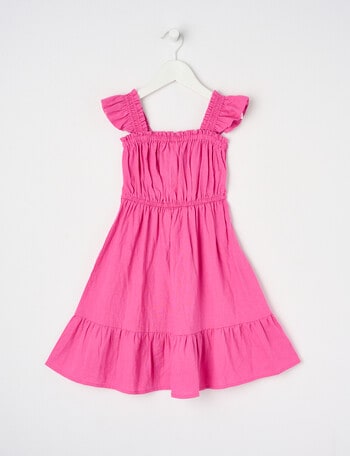 Mac & Ellie Shirred Linen Blend Dress, Fuchsia product photo