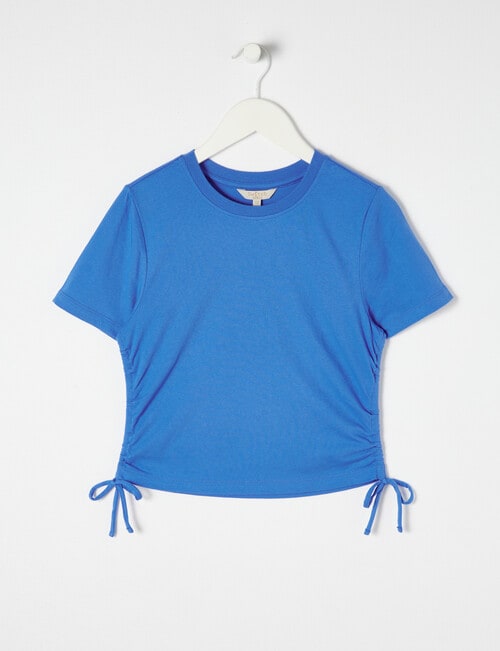 Switch Short Sleeve Side Ruched Tee, Cobalt product photo