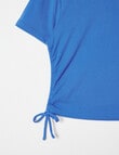 Switch Short Sleeve Side Ruched Tee, Cobalt product photo View 02 S