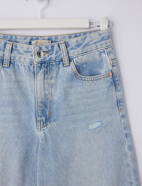 Switch Y2K Wide Leg Distressed Jean, Light Blue product photo View 04 L