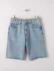 Switch Raw Hem Denim Jort, Light Blue product photo